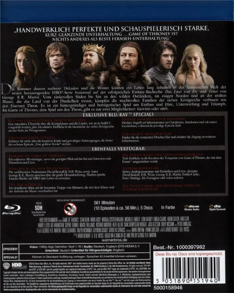Game Of Thrones - Staffel 1 (5 Blu-rays) 4 Game Of Thrones - Staffel 1 (5 Blu-rays) – Image 2