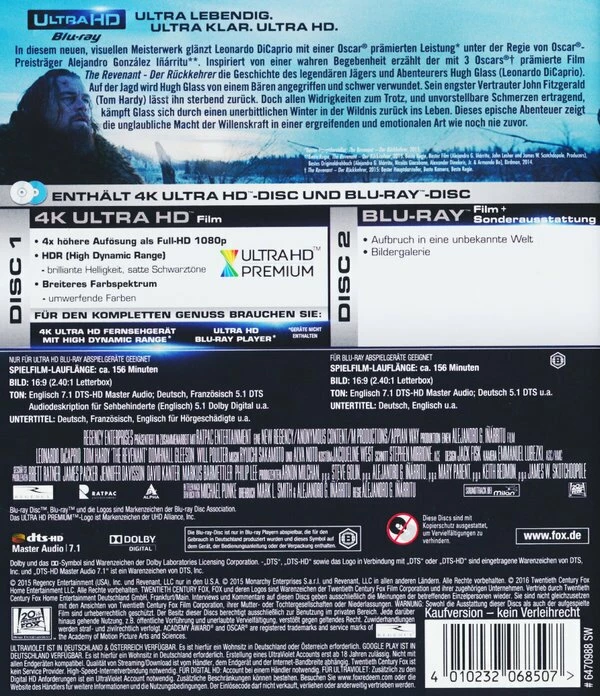 The Revenant - Der Rückkehrer (2015) (4K Ultra HD + Blu-ray) 4 The Revenant - Der Rückkehrer (2015) (4K Ultra HD + Blu-ray) – Image 2