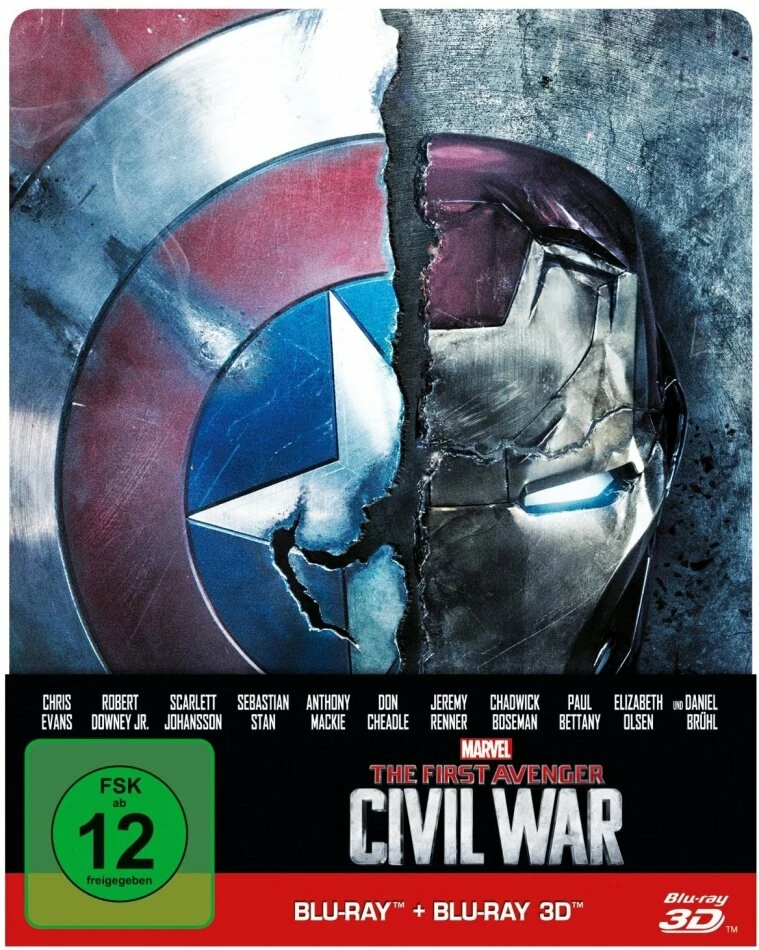 Captain America 3 - The First Avenger - Civil War (2016) (Limited Edition, Steelbook, Blu-ray 3D + Blu-ray) 3 Captain America 3 - The First Avenger - Civil War (2016) (Limited Edition, Steelbook, Blu-ray 3D + Blu-ray)
