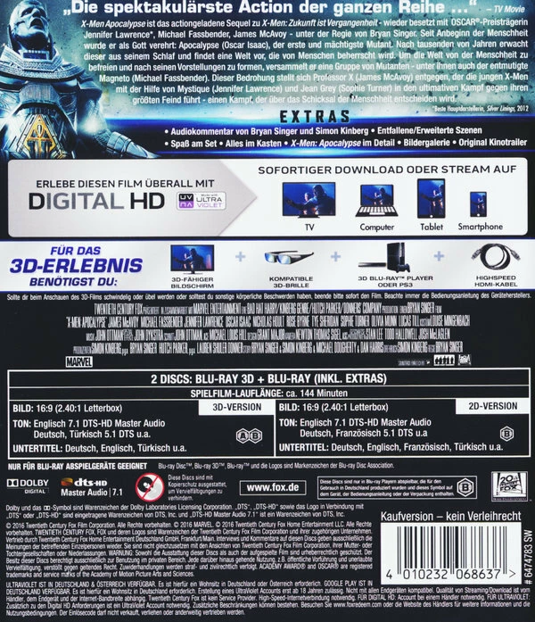 X-Men: Apocalypse (2016) (Blu-ray 3D + Blu-ray) 4 X-Men: Apocalypse (2016) (Blu-ray 3D + Blu-ray) – Image 2