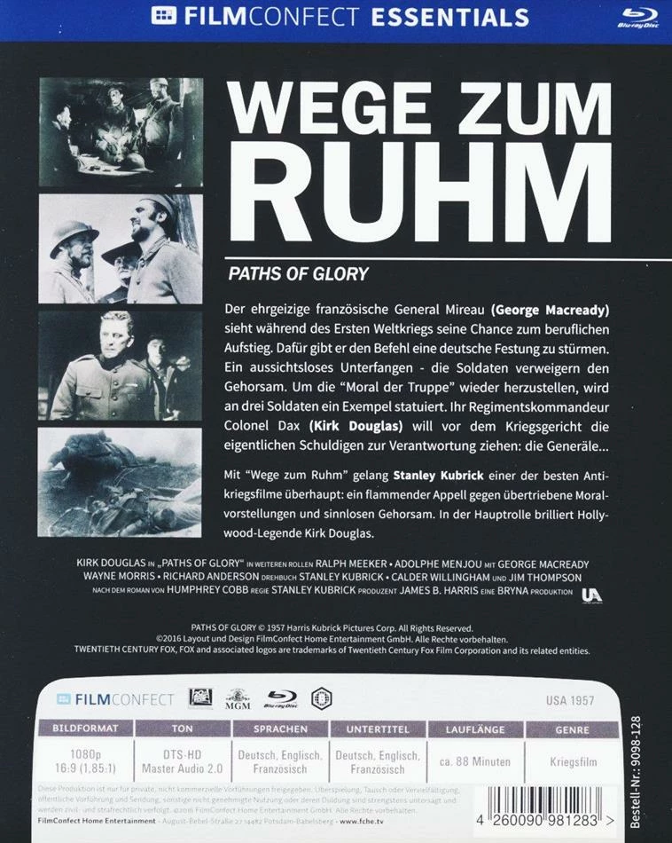 Wege Zum Ruhm (1957) (Filmconfect Essentials, S/w, Mediabook) 4 Wege Zum Ruhm (1957) (Filmconfect Essentials, S/w, Mediabook) – Image 2
